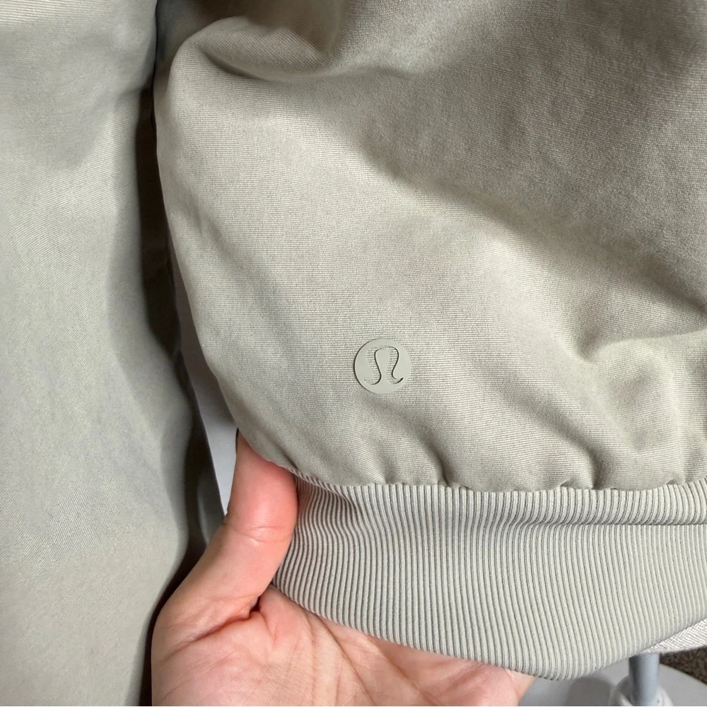 Lululemon Non Stop Bomber Jacket Raw Linen Reversible Quilted Nylon Size 10